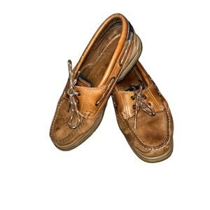 Sebago‎ Docksides 2 tone Brown Leather Slip-On Boat Shoes Womens Size 5.5